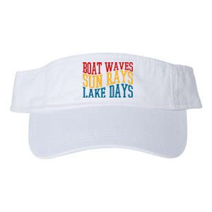 Boat Waves Sun Rays Lake Days Valucap Bio-Washed Visor