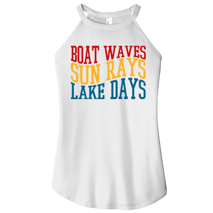 Boat Waves Sun Rays Lake Days Women's Perfect Tri Rocker Tank