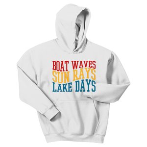 Boat Waves Sun Rays Lake Days Kids Hoodie