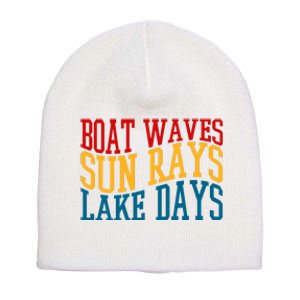 Boat Waves Sun Rays Lake Days Short Acrylic Beanie