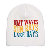 Boat Waves Sun Rays Lake Days Short Acrylic Beanie