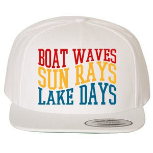 Boat Waves Sun Rays Lake Days Wool Snapback Cap