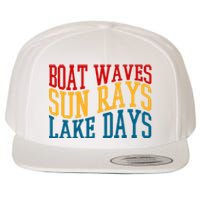 Boat Waves Sun Rays Lake Days Wool Snapback Cap