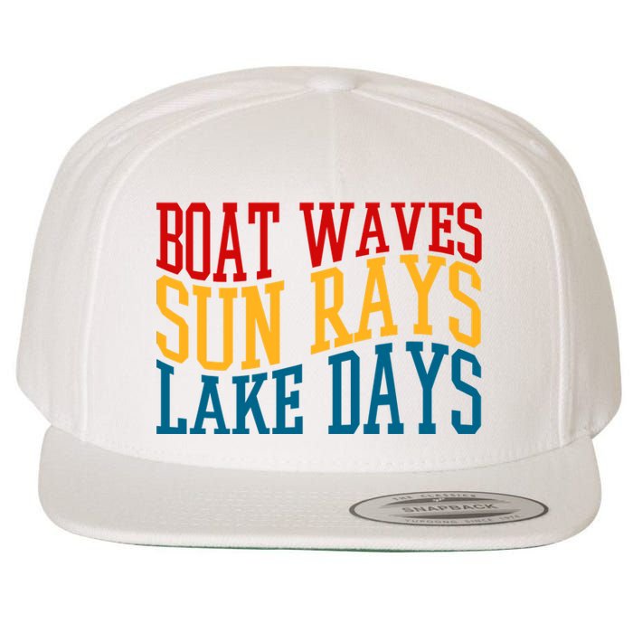 Boat Waves Sun Rays Lake Days Wool Snapback Cap