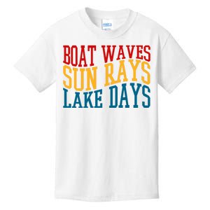 Boat Waves Sun Rays Lake Days Kids T-Shirt