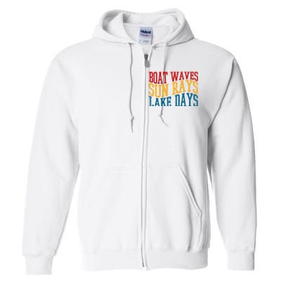 Boat Waves Sun Rays Lake Days Full Zip Hoodie