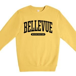 Bellevue Washington Souvenirs College Style Bellevue Washington Souvenir Gift Premium Crewneck Sweatshirt