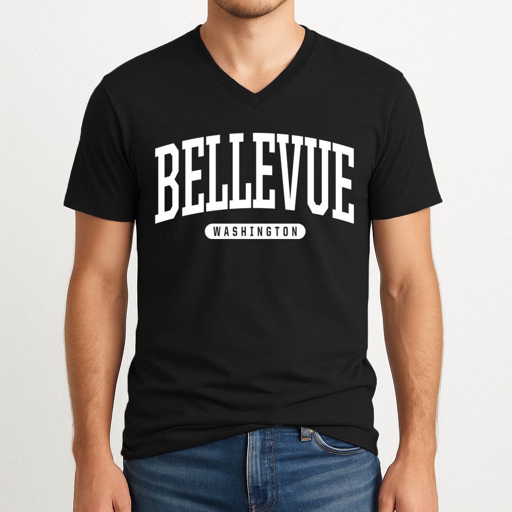 Bellevue Washington Souvenirs College Style Bellevue Washington Souvenir Gift V-Neck T-Shirt