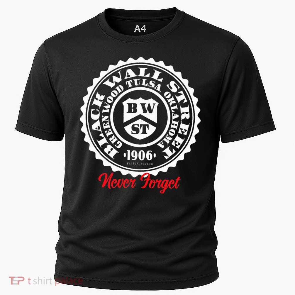Black Wall Street Seal Greenwood Tulsa Oklahoma Never Forget Cooling Performance Crew T-Shirt