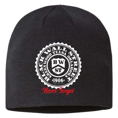 Black Wall Street Seal Greenwood Tulsa Oklahoma Never Forget Sustainable Beanie