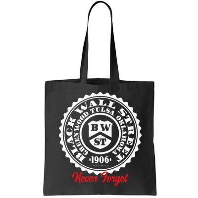 Black Wall Street Seal Greenwood Tulsa Oklahoma Never Forget Bag