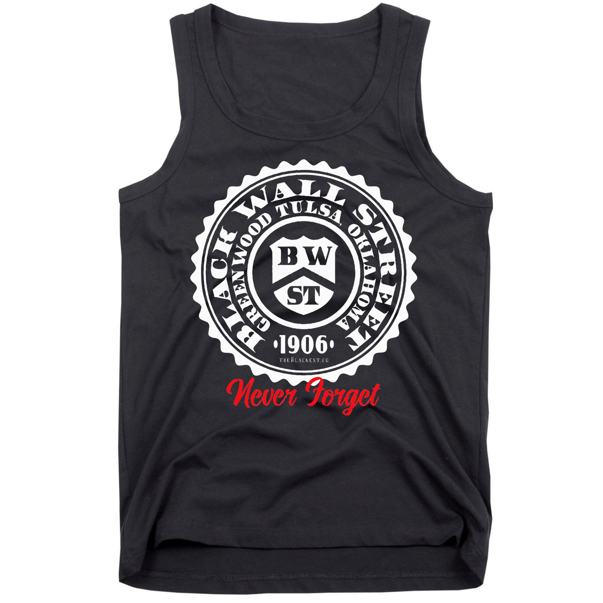 Black Wall Street Seal Greenwood Tulsa Oklahoma Never Forget Tank Top