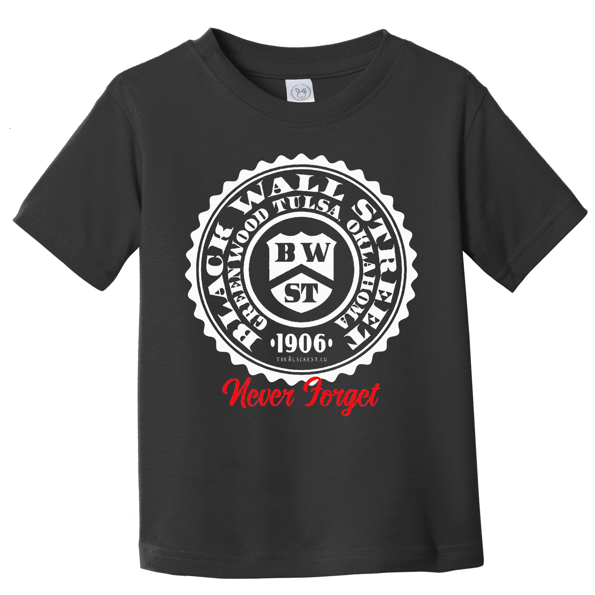 Black Wall Street Seal Greenwood Tulsa Oklahoma Never Forget Toddler T-Shirt