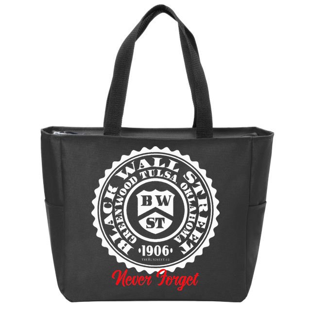 Black Wall Street Seal Greenwood Tulsa Oklahoma Never Forget Zip Tote Bag