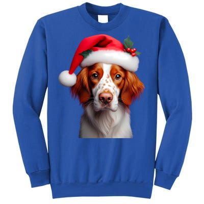 Brittany With Santa Hat Christmas Xmas Dog Owner Lover Mom Gift Sweatshirt