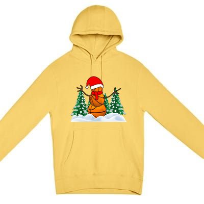 Basketball Winter Snowman Santa Premium Pullover Hoodie