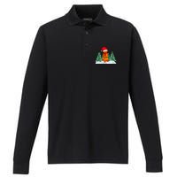 Basketball Winter Snowman Santa Performance Long Sleeve Polo