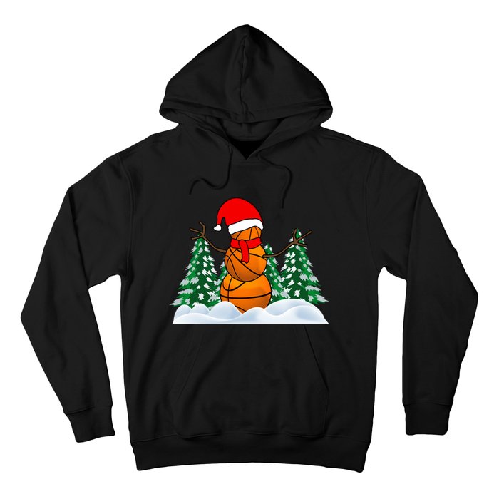 Basketball Winter Snowman Santa Hoodie