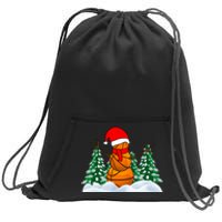 Basketball Winter Snowman Santa Sweatshirt Cinch Pack Bag