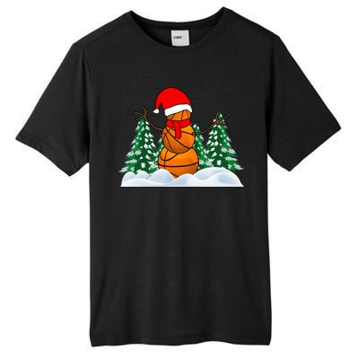 Basketball Winter Snowman Santa Tall Fusion ChromaSoft Performance T-Shirt