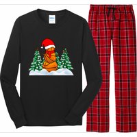 Basketball Winter Snowman Santa Long Sleeve Pajama Set