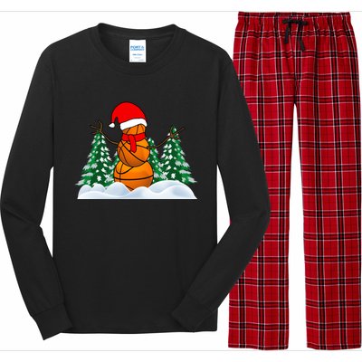 Basketball Winter Snowman Santa Long Sleeve Pajama Set