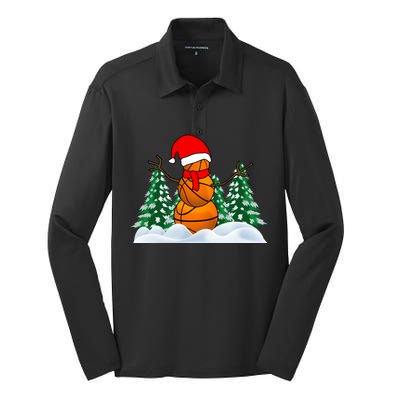 Basketball Winter Snowman Santa Silk Touch Performance Long Sleeve Polo