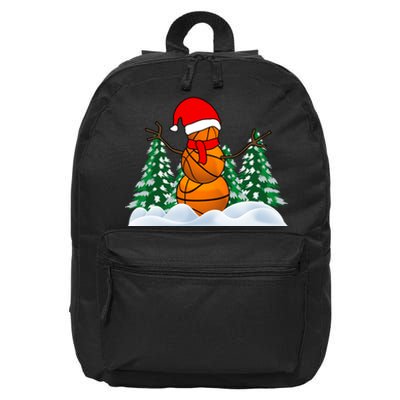 Basketball Winter Snowman Santa 16 in Basic Backpack