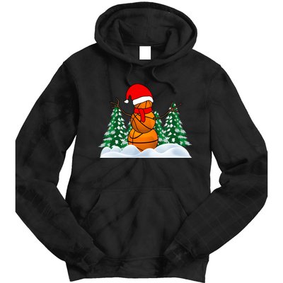 Basketball Winter Snowman Santa Tie Dye Hoodie