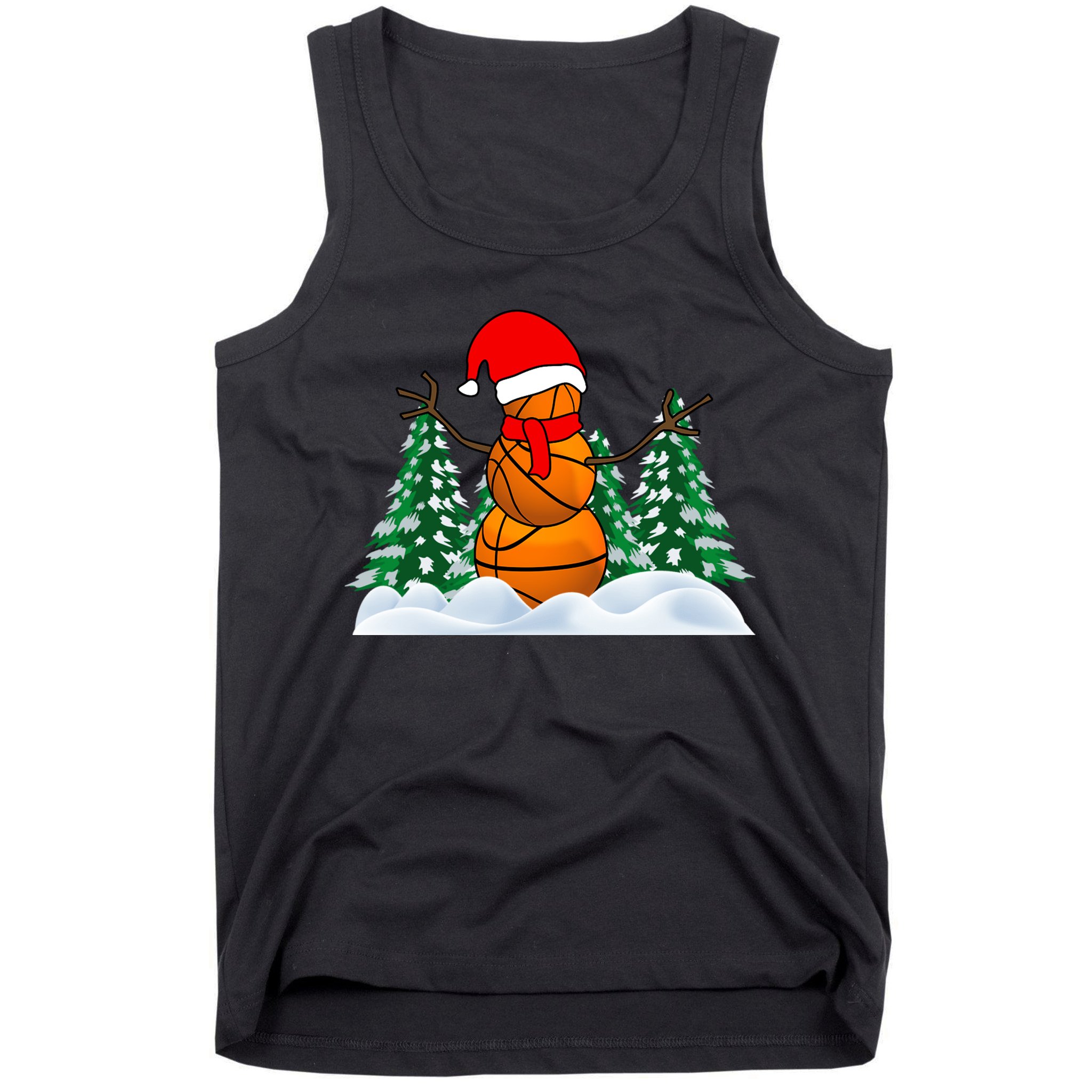 Basketball Winter Snowman Santa Tank Top