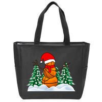 Basketball Winter Snowman Santa Zip Tote Bag