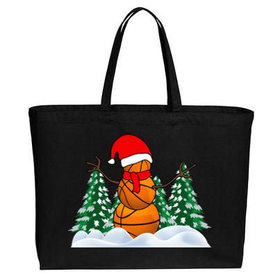 Basketball Winter Snowman Santa Cotton Canvas Jumbo Tote