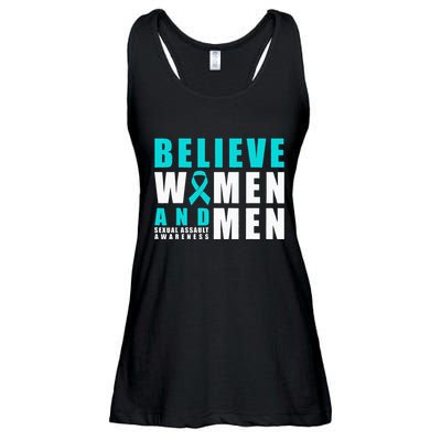Belive Women & Sexual Assault Awareness Ribbon Ladies Essential Flowy Tank