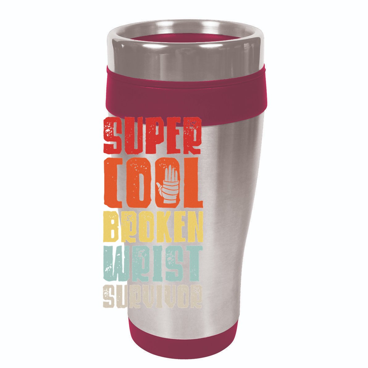 Broken Wrist Survivor Hand Injury Recovery Arm Surgery Gift 12oz Stainless Steel Coffee Mug