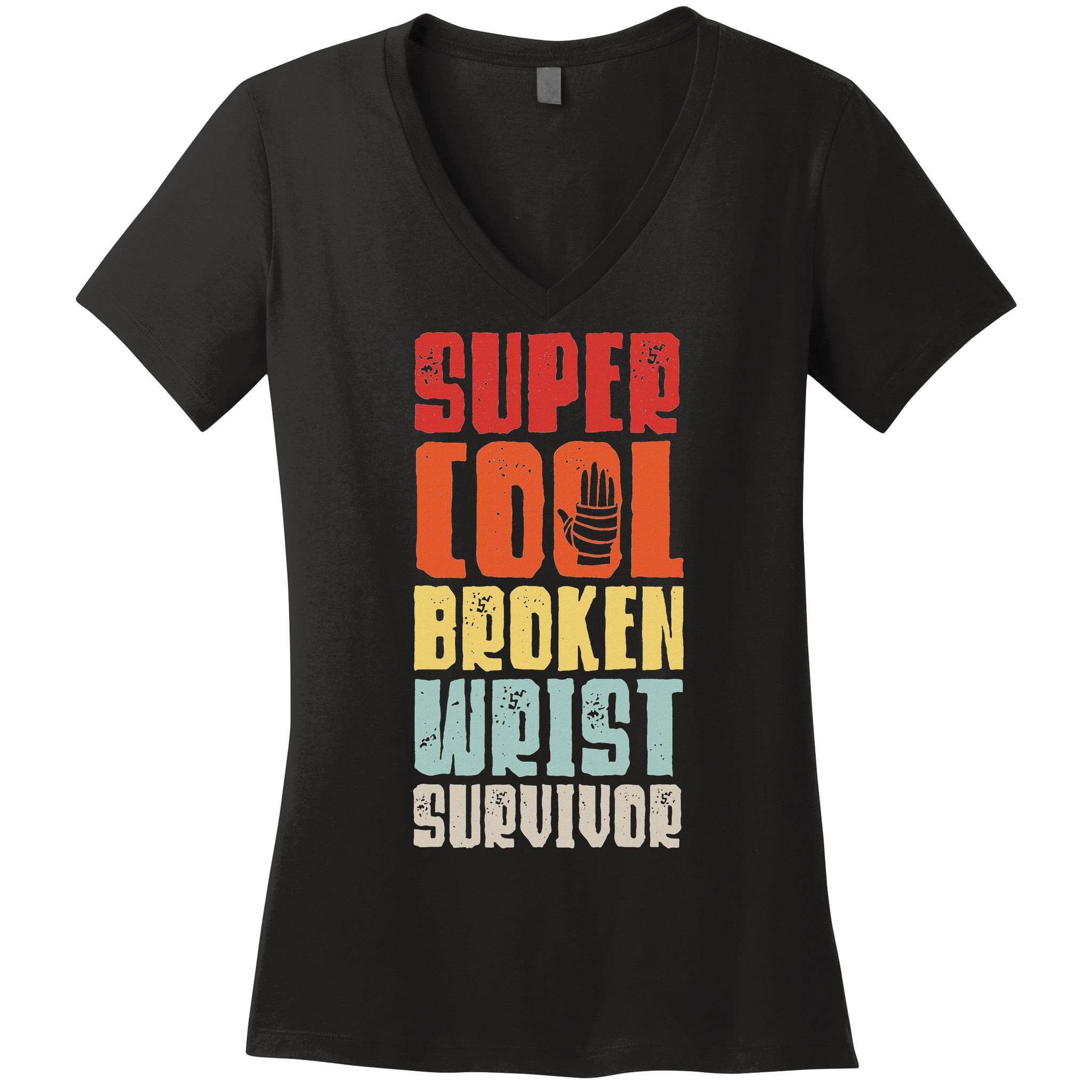 Broken Wrist Survivor Hand Injury Recovery Arm Surgery Gift Women's V-Neck T-Shirt