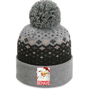 Behave Winking Santa Claus Gift The Baniff Cuffed Pom Beanie