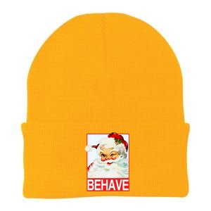 Behave Winking Santa Claus Gift Knit Cap Winter Beanie