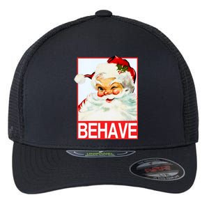 Behave Winking Santa Claus Gift Flexfit Unipanel Trucker Cap