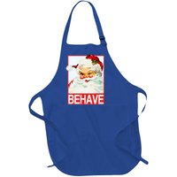 Behave Winking Santa Claus Gift Full-Length Apron With Pockets