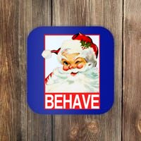 Behave Winking Santa Claus Gift Coaster