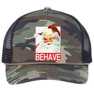 Behave Winking Santa Claus Gift Retro Rope Trucker Hat Cap