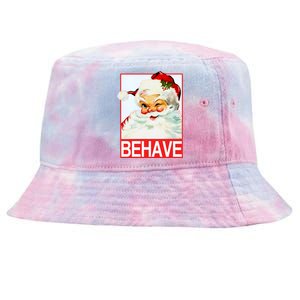 Behave Winking Santa Claus Gift Tie-Dyed Bucket Hat