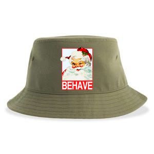 Behave Winking Santa Claus Gift Sustainable Bucket Hat