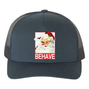 Behave Winking Santa Claus Gift Yupoong Adult 5-Panel Trucker Hat