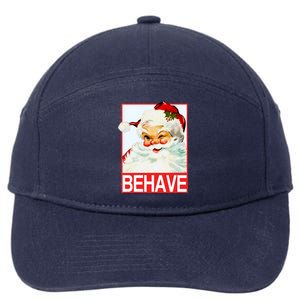 Behave Winking Santa Claus Gift 7-Panel Snapback Hat