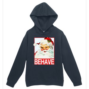 Behave Winking Santa Claus Gift Urban Pullover Hoodie