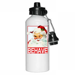 Behave Winking Santa Claus Gift Aluminum Water Bottle