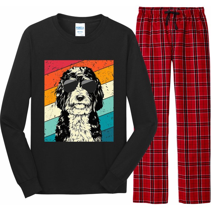 Bernedoodle With Sunglasses Dog Lovers Long Sleeve Pajama Set