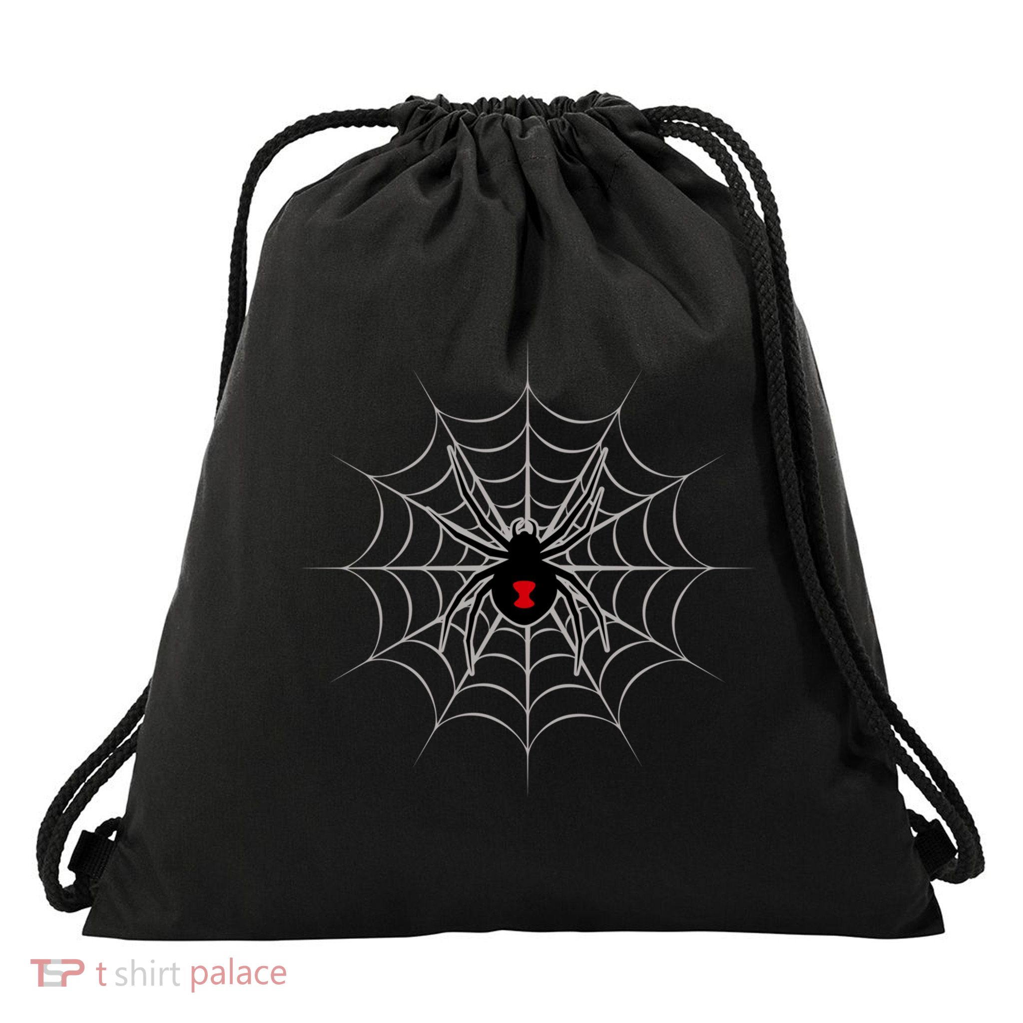 Black Widow Spider Cobweb Spooky Gift Drawstring Bag