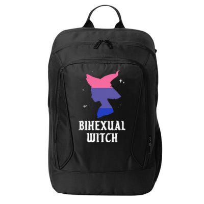 Bihexual Witch Spooky Bisexual Pride LGBTQ Halloween Costume City Backpack